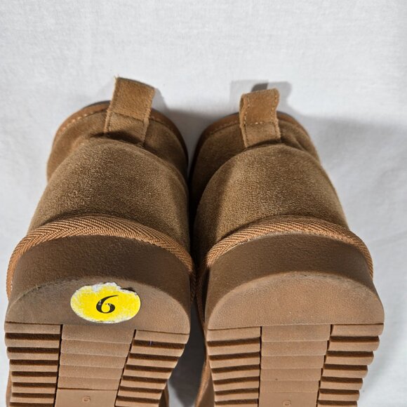 ASPEN Genuine Chestnut Suede Faux Fur Shearling Water Resistant Boot Women Sz 9. - Picture 13 of 17